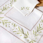 Λινό Τραπεζομάντηλο Σετ 13τμχ Αιγαίον Μαργαρίτα 180X320 White